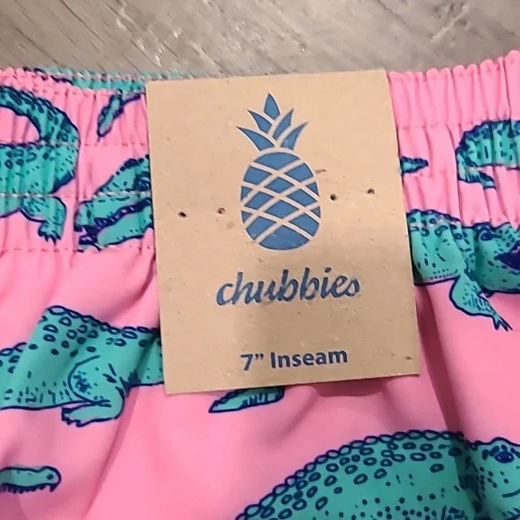 Chubbies Zipper Back Pocket Alligator Swim Trunks Size Large